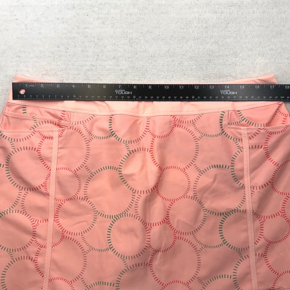 Adidas Adistar RNT SK Golf Skort Hazcor Peach Pink Geometric Circle‎ BC1487 L - Picture 5 of 8